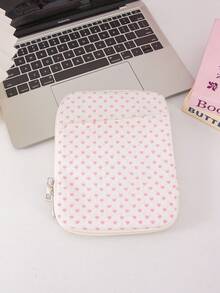 Cute Gingham Heart Floral Quilted Tablet Sleeve Bag Multi Pocket Zipper Carrying Case Soft Fabric Notebook Pouch Stationery Storage Bag, Laptop Bag - Multicolor - View 12