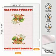2pcs Kitchen Towels, Pastoral Fruit & Vegetable Basket Pattern Microfiber Kitchen Towels, 40*60cm/15.7*23.6in Towels, Single-Sided Print, Kitchen Dish Towels, Suitable For Restaurant, Kitchen, Bathroom Decor, Holiday Gift - Multicolor - View 3