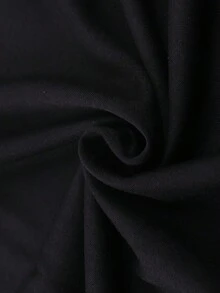 Basic Solid Color Long Sleeve T-Shirt, Short Slim Fit, Essential Casual Black Item For Autumn/Winter - Black - View 4