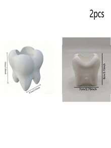 1/2pcs Creative Fun Toothbrush Holder, Large White Tooth-Shaped Toothbrush Cup, Can Store Toothbrushes, Toothpaste, Bathroom Supplies, Desktop Storage Decoration, Bathroom Decor, Halloween Decor And Small Gift Room Decoration - Multicolor - View 16