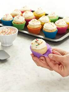 4/15/36pcs/Set Silicone Muffin Cups, Reusable Cupcake Liners, Non-Stick Cake Molds, Heat-Resistant Oven Baking Cups, Silicone Lunch Box Dividers Lunch Accessories Set, Back To School Supplies, Suitable For Home DIY Baking - Multicolor - View 3