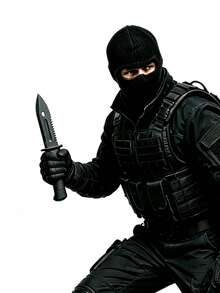 1pc Black Realistic Plastic Small Sword Weapon Costume Prop, Role Play Robber Costume Accessory, Versatile Mix And Match, Suitable For Halloween, Holiday Party, Performance, Daily Photo Prop - Black - View 3