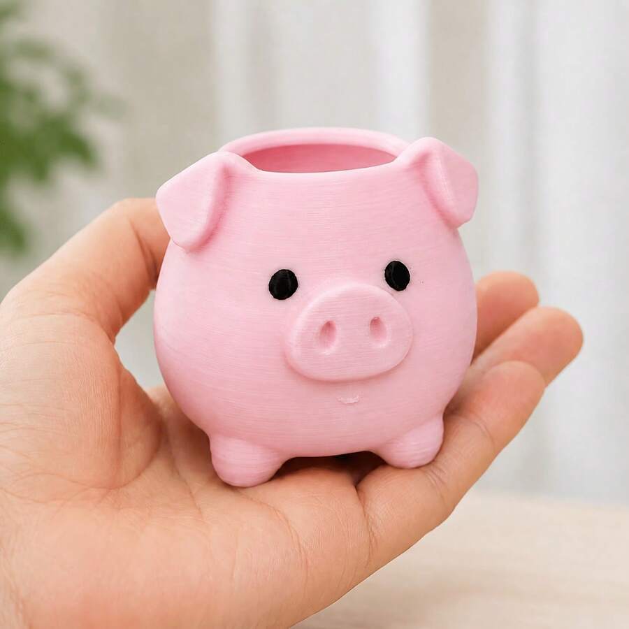 1pc Mini Cute Pink Pig Multifunctional Storage Can, Creative Multifunctional Desktop Organizer, Modern Pink Room Decor, Anti-Fall Multi-Purpose Desktop Organizer, Girly Cute Desktop Organizer, Modern Apartment Desk Accessory, Practical Gift For Girls And Best Friends Back To School