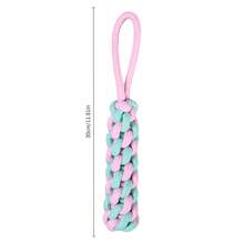Super Cute Macaron Dog Rope Knot Toy 4-Piece Set! Large Pink & Green Color Block Design Durable Braided Rope, Bone / Ring / Rope Stick / Pull Ring Multi-Shape, Teething & Dental Cleaning, Interactive Tug-Of-War Boredom Relief & Anti-Destruction, Suitable For Small To Medium Dogs & Puppies, Pet Companion Training Essential - Multicolor - View 5