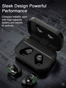GENAI Auriculares inalámbricos verdaderos con pantalla LED dual. Diseño de metal de moda, vida útil de la batería ultra larga, ajuste cómodo y . - Multicolor - Ver 3