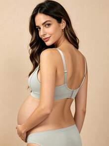 Hart & Haze 1件装孕妇哺乳文胸，透气产后哺乳文胸，舒适无缝无钢圈文胸 - 灰色 - 查看 2