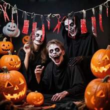 Halloween Horror Haunted House Prank Decor , Cleaver And Paper Bunting - Multicolor - View 2