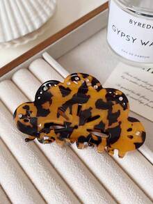 1pc Vintage Hollow Cloud Shape Hair Clip, Inlaid With Rhinestones, Tortoiseshell And Pearl White Acrylic Material, Large Claw Design, Elegant Vintage, Non-Slip Hair Accessory, Suitable For Women, Suitable For Thick Hair Styling, Create Exquisite Hairstyle. - Multicolor - View 6