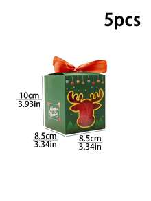5pcs/10pcs Christmas Window Gift Boxes, Thickened White Cardboard Square Shape, Ribbon Handle With Bow, Unique Transparent Window, Christmas Tree Star Reindeer Pattern, Easy To Fold Candy Dessert Packaging Gift Box, Suitable For Christmas New Year Party Children Gifts - View 14