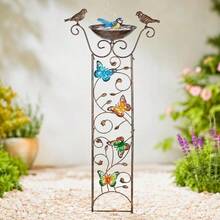 Free‑Standing Decorative Bird Bath Or Feeding Station For Wild Garden Birds - 103cm High Bird Bath Bowl & Bird Feeder - View 1