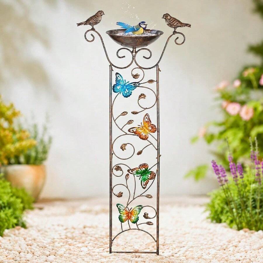 Free‑Standing Decorative Bird Bath Or Feeding Station For Wild Garden Birds - 103cm High Bird Bath Bowl & Bird Feeder - View 1