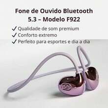 Fone de Ouvido Esportivo Bluetooth 5.3 Condução Óssea Dobrável para Academia e Corrida Diversos Modelos e Cores - Preto - Visão 7