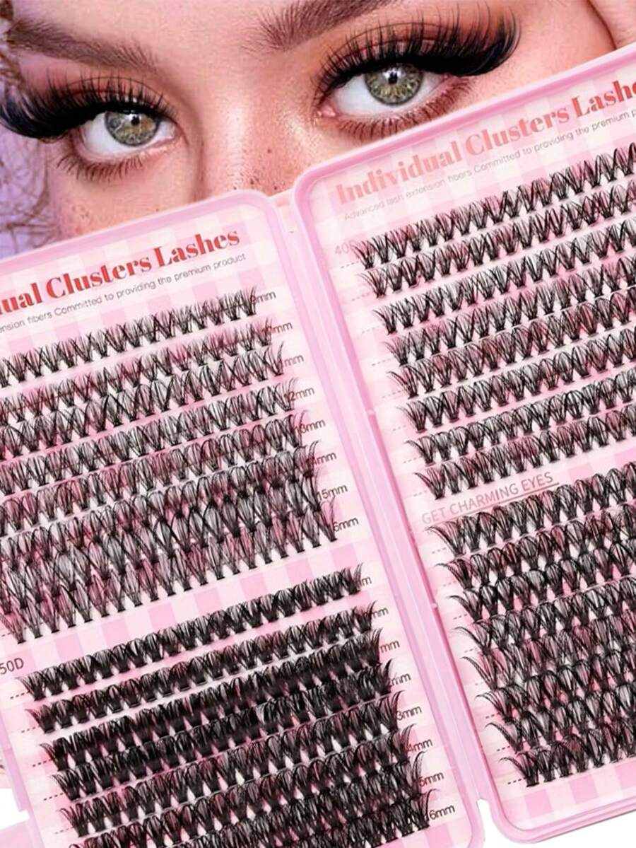 LIMEIKAI 32-Row Individual False Eyelash Book, Large Capacity, 9-16mm Mixed Length Cluster False Eyelashes, Suitable For Beginners For DIY At-Home Eyelash Extension Kit
