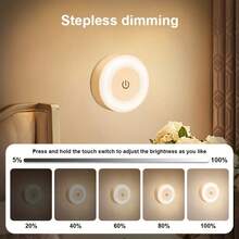 2 قطعة أضواء LED قابلة للتعديل ب- 3 ألوان، أضواء خزانة محمولة لاسلكية، قابلة للتعتيم، مناسبة لغرفة النوم، سطح المطبخ، السلالم، الممر - أبيض - مشاهدة 10