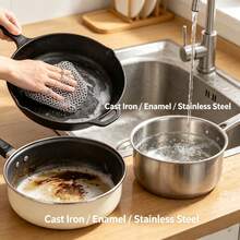 Cast Iron Cleaner Round 316 Stainless Steel Chain Mail Scrubber For Frying Pan And Baking Sheet Flat Bottom Pan Or Wok - A - View 2