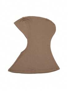 1PC Women's Fashion Solid Color Oversized Elastic Banded Under-Cap Head Scarf - Khaki - View 5