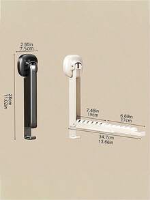 1/2pcs Suction Cup Telescopic Clothes Drying Rack, Wall-Mounted Hanger, No Drilling Foldable, Suitable For Various Clothes Hangers, Towels, Applicable To Bathroom, Balcony, Indoor Window - Multicolor - View 9