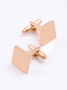 2PCS Personalized Customized Multi-Color Premium Metal Shirt Cufflinks, French Business Suit Cufflinks For Men, Gold Black Square Round, Groom Groomsmen Bride Father Outfit Accessories - Multicolor - View 10