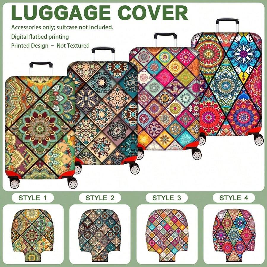 1PC, Flat Print Design, Print Design-No Texture, Only Accessories Sold, Luggage Protective Cover, Does Not Include The Luggage Shown In The Picture, Suitable For 20 To 30 Inch Luggage, Made Of Thickened High-Quality Fabric, Essential Accessory For Your Travel And Checked Luggage.