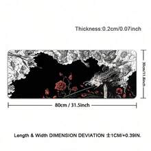 1 Pc Cool Black Angel Fairy Mouse Pad, Table Rubber Desktop Mat, Anti-Slip Durable Pc Accessories, For Laptop Study & Office Keyboard Desk Mat, Non-Slip Laptop Keyboard Mat Office Game Personalized Mouse Mat For Work - View 18