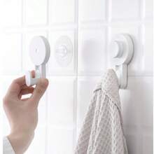 Shower Suction Cup Hooks, 33 Lbs Weight Capacity, Plastic Material. These Modern Shower Suction Cup Hooks Are Suitable For Kitchen And Bathroom Walls, Glass And Mirrors - Creamy White - View 5