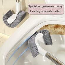 C-Shaped Long Handle Toilet Brush - Stainless Steel Material, Wall-Mounted, Designed For Thorough Cleaning Of Standard Toilets And Squat Toilets (Including Hard-To-Reach Areas). - A - View 2
