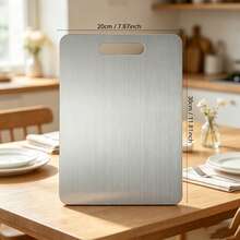 3pcs/1pc Stainless Steel Silver Double-Sided Cutting Board, Antibacterial, Non-Slip, Easy To Clean, Suitable For Cutting Vegetables, Meat, Kneading Dough, Rolling Skin, Fruit Processing, Multi-Functional Kitchen Essential, Kitchen Supplies, Kitchen Gadgets, Suitable For Home Kitchen, Baking And Restaurant Food Preparation. A Practical Choice For Cooking Enthusiasts And Home Cooks, Christmas/Back To School Gift. - 1PC - View 14