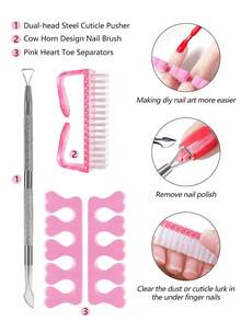 Bộ dụng cụ tẩy sơn gel đa năng, kẹp ngâm tẩy móng, cây đẩy da móng, dũa móng, miếng bông tẩy trang, bộ dụng cụ tẩy móng làm móng tại nhà - Nhiều màu - Xem 4