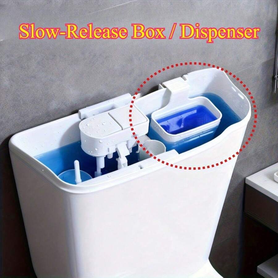 1pc Toilet Tank Cleaner Holder, Modern Style Plastic Self-Cleaning Replacement Shell, Long-Lasting Slow-Release Anti-Corrosion Toilet Cleaning Ball Container, Without Cleaning Liquid, Essential Bathroom Accessory - Multicolor - View 1