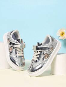 Unisex Kids Fashion Slip-On Hook & Loop Sports Shoes, Versatile School Shoes, Suitable For All Seasons And Outdoor Activities - Silver - View 4