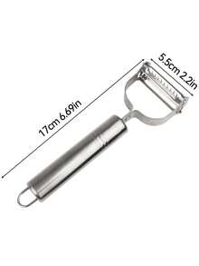 1/2 buah Pengupas Sayuran Stainless Steel – Pengupas Dapur Multifungsi yang Dapat Dicuci Sepenuhnya untuk Kentang, Wortel, Mentimun, dan Apel | Alat Pemotong Tajam, Peralatan Dapur Rumah Tangga, Aksesori RV Kecil - Perak - View 2