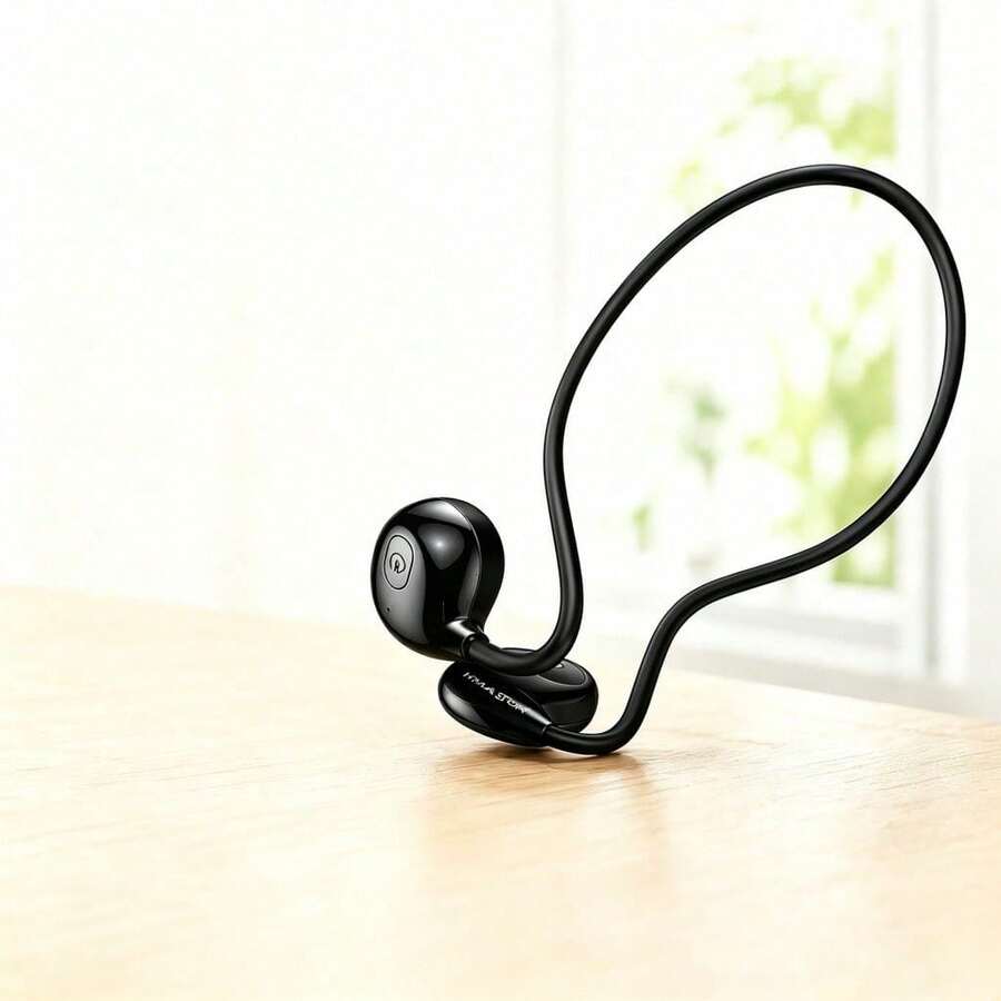 Fone de Ouvido Esportivo Bluetooth 5.3 Condução Óssea Dobrável para Academia e Corrida Diversos Modelos e Cores - Preto - Visão 1