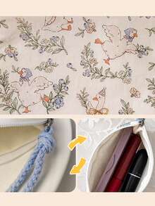 Cute Cartoon Print Baby Diaper Storage Bag, Portable Fabric Zipper Pouch, Children's Diaper And Small Item Organizer, Suitable For Small Item Storage, Easy To Carry - Multicolor - View 9