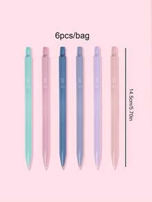 6Pcs 0.7mm Candy Colored Mechanical Automatic Pencils With Built-In Mini Eraser, Smooth Breakproof Writing Lead Pencils, Lightweight Portable Stationery For Student Learning, Daily Office & School Writing Supplies - Multicolor - View 10