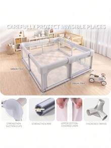 Baby Laufgitter Grau Laufgitter für Babys und Kleinkinder, Sicher anschmiegsicher, Kleiner Babyspielplatz mit Anti-Rutsch-Basis - Grau - Übersicht 6