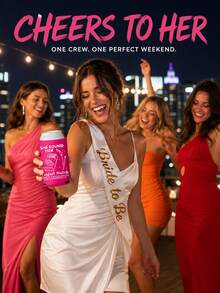Personalized Can Sleeve For Bachelorette Party, Custom Name And Location Can Cooler With A Match Made In Heaven Artwork, Bridal Shower Drink Accessory For Beach Weekends, Bride Squad Events And Celebration Keepsake - Multicolor - View 10