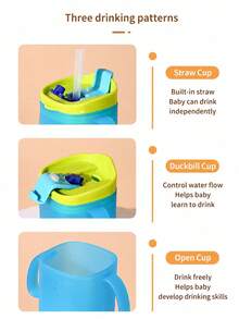 1 buah Gelas Sedotan Anti-Jatuh PP dengan Skala, Gelas Belajar Bayi TK, Sterilisasi Suhu Tinggi, Desain Anti Bocor dengan Pegangan, Gelas Susu - MultiWarna - View 7