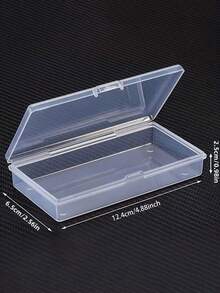 5pcs Transparent Plastic Storage Boxes With Hinged Lids, Clear Storage Boxes For DIY Crafts, Jewelry, Small Items, Secure Snap Closure, Stackable Design For Convenient Storage, Jewelry Storage Box, Transparent Pink Nail Art Tool Storage Box - Clear - View 2
