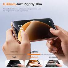 CASECOPS 3Pcs Ultra-Clear Full Screen Tempered Glass Screen Protector, Fully Protect The Screen, Compatible With IPhone 17 E/17/17 Pro Max/17 Pro/17Air/16 Pro/15 Pro Max/14 Pro/13/Seires Models. Transparent Protective Film, Shockproof, Anti-Fall, Scratch-Resistant, Anti-Fingerprint, 9H Hardness, Suitable For 6.1-Inch 6.3-Inch 6.9-Inch Screens, Essential Phone Screen Protector For Daily Use And Office - 3PCS - View 3
