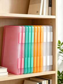A4 Plastic PP File Box, Suitable For Students, Multi-Layer Portable Double-Layer Document File Box, Waterproof Contract Storage Box, Suitable For Students, Office Staff, Financial Personnel, 2-In-1 Clipboard And File Box, Back To School Season - New Arrival - View 3