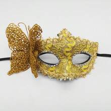 Halloween Side Butterfly Lace Half Face Mask, Festival Lace Mask Costume Prop, Cosplay Makeup Ball Party Photo Shoot Mask - Multicolor - View 15