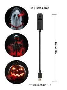 Halloween Horror Projection Light USB Powered,7 Scary Slides Ghost Bat Pumpkin Skeleton Spider Projector,Adjustable Gooseneck Lamp For Party Wall Ceiling Decor - USB Projector Light - View 13