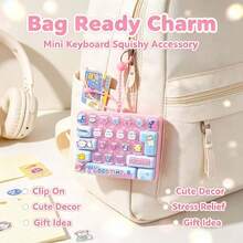 Mood Station 26 Keyboard Stress Relief Mechanical Keyboard Keycap Keychain Toy Bag Pendant Gift - Multicolor - View 5