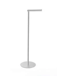 1pc Stainless Steel Freestanding Toilet Paper Holder, Weighted Stable Base, No-Drill Floor Standing Toilet Paper Storage Rack, Rust-Proof Bathroom Accessory, Suitable For Home, RV, Hotel - Multicolor - View 10