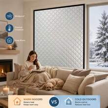 Winter Windproof And Warm Curtains, Windproof Window Insulation Kit, Bedroom Cold Insulation Film, Sealed Windows, Shading And Sound Insulation - Silver - View 6