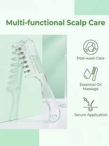 Transparent Scalp Hair Oil Applicator Comb, Visible Liquid Reservoir + Roller Metal Teeth Liquid Dispensing Comb, Suitable For Hair And Beard Care, Unisex Hands-Free Essential Oil Massage Comb - 1 Set - View 8