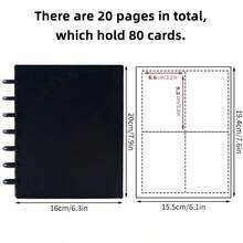Álbum de Armazenamento de Cartão de Foto com 7 Anéis, Páginas Internas Transparentes, Livro de Armazenamento de Fotos, Adequado para Fotos Instantâneas de 3 Polegadas e Cartões Colecionáveis, Papelaria de Coleção Portátil - A - Visão 5