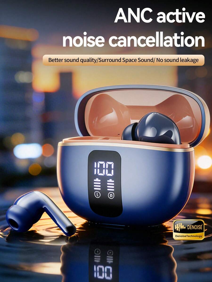 Acer 2026 New OHR640 In-Ear Earbuds, 24H Long Playtime, LED Digital Power Display, ANC Call Noise Cancellation, Spatial Audio, Bluetooth 5.4, Comfort In-Ear Fit, Business Style, Touch Control, Type-C Fast Charging, Built-In Microphone