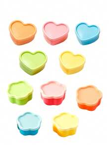 Multi-Color Mini Food Storage Containers, Rainbow Candy And Nut Storage Boxes, Petal-Shaped Lidded Storage Boxes/Fruit Plates, Stackable And Reusable Kitchen Spice And Jam Dishes, Back To School Gifts And Student Essentials - Multicolor - View 18