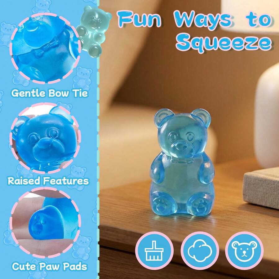 1 buah Mainan Remas Beruang Gummy Lembut Transparan Populer, Tekstur Maltosa Halus, Mainan Penghilang Stres, Cocok untuk Anak-anak dan Dewasa, Mainan ASMR - MultiWarna - View 1
